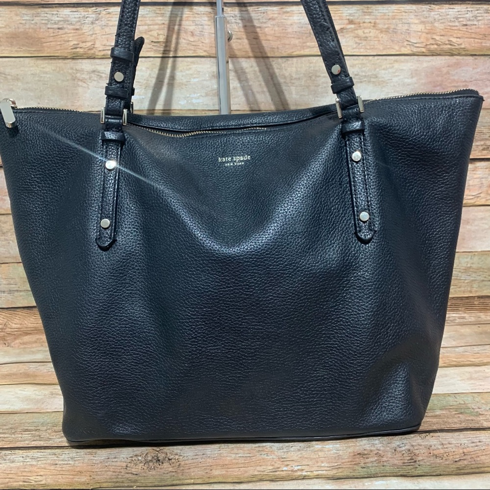 kate spade Black Leather Tote Bag